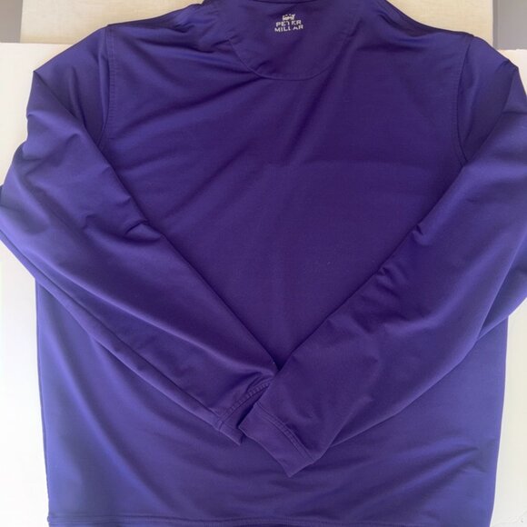 Peter Millar Summer Comfort Performance Golf Quarter-Zip Pullover Purple size L - Picture 4 of 9